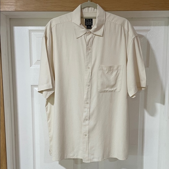 Jos. A. Bank Signature Collection Men’s XL Shirt Silk Cotton Blend Short Sleeve - Picture 2 of 10